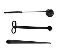 3PCS En Acier Inoxydable Bougie Accessoire Ensemble Mèche Tondeuse Cutter Snuffer Extincteur Dipper Fournitures pour La Décoration Intérieure (Noir)