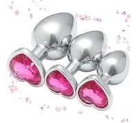 3pcs En Acier Inoxydable En Forme De CœUr Hip Trainer, Petit, Moyen Et Grand Combo - Accessoires D'éTirement - D-2 (Rouge Rose)