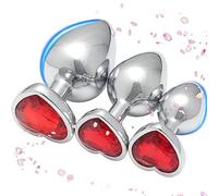 3pcs En Acier Inoxydable En Forme De CœUr Hip Trainer Pour L'EntraîNement De Force, Petit, Moyen Et Grand Combo - Accessoires D'éTirement - D-2 (Rouge)