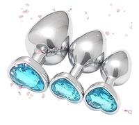 3pcs En Acier Inoxydable En Forme De CœUr Hip Trainer Pour L'EntraîNement De Force, Petit, Moyen Et Grand Combo - Accessoires D'éTirement - D-2 (Bleu Clair)