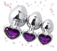 3pcs En Acier Inoxydable En Forme De CœUr Hip Trainer Pour L'EntraîNement De Force, Petit, Moyen Et Grand Combo - Accessoires D'éTirement - D-2 (Violet)