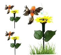 3pcs enjeux de Jardin Solaire, Colibri à Rotation Solaire 15 Pouces, décoration de colibris en Plastique pour Le Patio pelouse Jardin, Couleur aléatoire