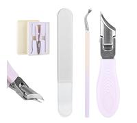 3pcs Ensemble de Coupe-Ongles Incarnés, Coupe-Ongles à Large Mâchoire Biseauté et Incliné avec Lime et Outil Déchirure pour Ongles Épais Ongles Pieds Personnes Âgées (Lavande)