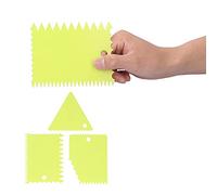 3pcs / ensemble de grattoirs à gâteaux, crème au beurre en plastique plus fluide, outils de décoration de pâte avec bord dentelé pour les amateurs de boulangerie, débutants, (vert)