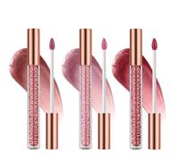 3pcs Ensemble de Huile à Lèvres Hydratants et Longue Durée, Hydrating Lip Glow Oil Rouge à Lèvres Liquide Brillant et Teinté, Lip Plumper Gloss Nourrissant pour Soins des