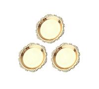 3pcs European Plated Cake Tray Home Decoration Ornaments Fruit Plate Snack Plate Party Supplies Pastry Dish Metal Fruit Snack Tray (gold Diameter 10cm