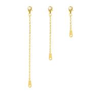 3pcs Extensions de Collier en Argent Sterling, 2,5/5/7,5cm Chaîne d'Extension de Collier Extension Bijoux pour la Fabrication de Bijoux, Collier, Bracelet, Chaîne de Cheville (Or)