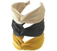 3PCS Fasce per capelli da donna Boho Wrap Tie Fashion Fasce per capelli elastiche Sciarpa per capelli Pretty Bow Tie Fasce per capelli Wide Alice per donne Uk e ragazze (SolidDE)