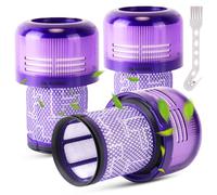 3PCS Filtre Compatible avec Dyson v12 Detect Slim/Detect Slim Origin/Slim+/Detect Slim Absolute Aspirateur Accessoire Rechange Lavable Hepa Filter et 1 Brosse Nettoyage, Replacement Part # 971517-01