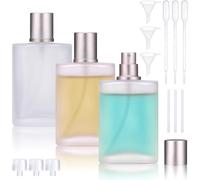 3pcs Flacons Vaporisateur Parfum Vide 50ml Avec Entonnoirs, Pipettes - Pour Les Voyages, Les Familles Et L'extérieur