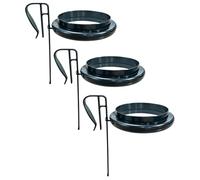 3Pcs Floating Fish Feeding Ring with Clip - PP Black 11x6.3cm Auto Adjust Feeder for Frameless Tank - Round Anti Escape Food Holder for Betta Guppy