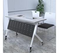 3PCS Folding Conference Table Set, Flip-Top Mobile Office Meeting Tables with Silent Wheels for Office, Classroom, Conference Room (Chairs Not Included)(120x50x75cm)