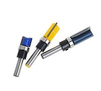 3PCS Fraise à Copier 1/4" Outils de Fraisage de Menuiserie Bricolage de Coupe avec Roulement Supérieur