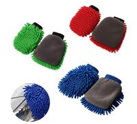 3pcs Gants de nettoyage en microfibre pour voiture,Kit Nettoyage Voiture (Bleu Foncé, Vert, Rouge) Super Absorbant,pour tous les types de nettoyage de voiture, utilisation quotidienne à la maison