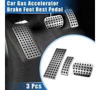 3pcs Gaz Accélérateur Frein Repos Pédale pour Mercedes-Benz, Argent Ton