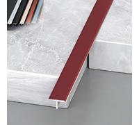 3pcs Givré Seuil de Porte, 90cm Barre de Transition de Plancher en Aluminium T, Profilé de Transitions Sol, Bande de Portes pour Couvrir Les Espaces Entre Les Sols en Bois(Rouge,12mm/0.47inch)