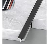 3pcs Givré Seuil de Porte, 90cm Barre de Transition de Plancher en Aluminium T, Profilé de Transitions Sol, Bande de Portes pour Couvrir Les Espaces Entre Les Sols en Bois(Noir,33mm/1.3inch)