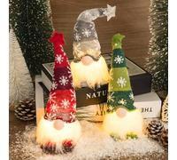 3pcs Gnome de Noel Lumineux, Lutin de Noel Decoration Gnome, Figurines En Peluche Lutin De Noël, Suédois Faits à La Main De Pere Noel Deco, Pour Décoration De Noel Table Et Noel Interieur Maison