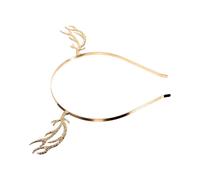 3Pcs Golden Hair Band Antlers Shaped Alloy Headset for Women Girls