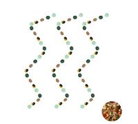 3pcs Guirlande Papier Vert Rétro 4m avec 33 Disques de 5cm Décoration Anniversaire Mariage Baptême Banderole Suspendre Confettis Carnaval Ruban Décoratif pour Fête Célébration Intérieur Extérieur