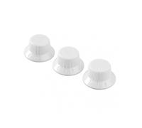 3Pcs Guitar Control Knob 1 Volume 2 Tone Fit Top Plastic Set Kit Instrument Accessory Replacement White