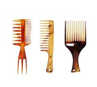 3pcs Hair peigt set professionnel portable dents larges coiffure coiffure coix de peigne outil pour le coiffeur à domicile