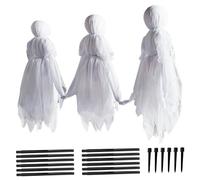 3pcs Halloween Witch Decors, 3 sorcières Light Up Tenant Les Mains Halloween Decor avec des enjeux, Le Son de la Voix et la décoration de sorcières légères pour la Cour Jardin Jardin