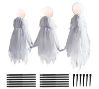 3pcs Halloween Witch Decors, 3 sorcières Light Up Tenant Les Mains Halloween Decor avec des enjeux, Le Son de la Voix et la décoration de sorcières légères pour la Cour Jardin Jardin