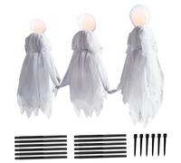 3pcs Halloween Witch Decors, 3 sorcières Light Up Tenant Mains Halloween Decor avec des enjeux, Le Son de Voix et décoration de sorcières légères pour Cour Jardin Jardin
