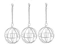 3pcs Hay Solder pour Lapins, Suspendu électroplate de Hamster métallique Ballon Robuste de Porte-GUE