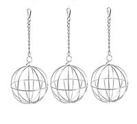 3pcs Hay Solder pour Lapins, Suspendu électroplate de Hamster métallique Ballon Robuste de Porte-GUE