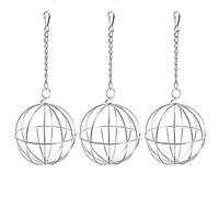3pcs Hay Solder pour Lapins, Suspendu électroplate de Hamster métallique Ballon Robuste de Porte-GUE