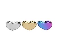 3pcs Heart Shape Nail Art Mixing Plate | Plateau de mélange de couleur en acier inoxydable pour vernis à ongles/enduits/décorations | visage poli et soin simple | or/argent/or rose