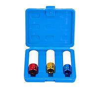 3PCS Heavy Duty Lug Nut Socket Set 17mm 19mm 21mm Thin Wall Impact Deep Drive Wheel Protector Sockets Kit for Car Truck Vehicle Maintenance C45 Steel with Storage Case