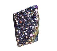 3pcs High Rainbow Crystal Cluster Ornament Titanium Coated Rock Geode Stone for, Yoga Gemstone Stone