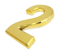 3pcs House Number Sticker Door Plate 3pcs/Set Height 10cm Big Size Golden Color Home Address Mailbox Apart(3rd Number 2)