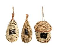 3PCS Hummingbird House Petite herbe suspendue main tissée maison hummingbird pour perl oiseau Munia Hummingbird