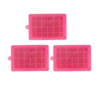 3pcs Ice Cube Tray réutilisable 24 grilles Moule de glaçon avec couvercle amovible Easy Demould Silicone Ice Cube Maker pour le whisky (Rose)