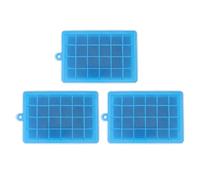 3pcs Ice Cube Tray réutilisable 24 grilles Moule de glaçon avec couvercle amovible Easy Demould Silicone Ice Cube Maker pour le whisky (Ciel bleu)