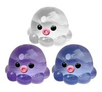 3Pcs Jouet Squishy Fidget Poulpe, Jouet à Presser Poulpe Mignon, Balle Anti-Stress Octopus en , Balles Soulagement Stress Jouets Sensoriels pour Adultes Voyage Scolaire