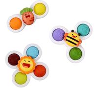 3pcs Jouets Anti-Stress Rotatifs Ventouse Rotatifs pour Bb Sensoriel Bulles Push-Pop Jouets de Bain Ventouse Filles Garcons