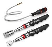 3PCS Kit d'Outils Magnétiques Télescopiques,Preciva 16LB Gadget Magnétique，8LB LED Rétractable Outil Magnétique，60CM 1LB Flexible Magnetic Pick Up Tools