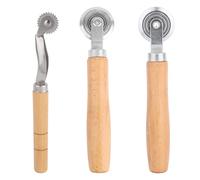 3pcs Kit Outil Redimensionneur Boîte, Sans Déchirure Outil Plieuse Carton avec Roue Rainurage Ligne Pleine & Pointillée Manche Bois pour Bricolage Papier Fabrication Boîte Cadeau Reliure