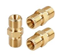 3PCS Laiton BSP Mâle Hex Mamelon Raccord 1/4" x 1/4", Connecteur Droit Hexagonal pour Tuyau de Gaz, Raccord Gaz Propane et Installations Pneumatiques