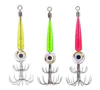 3PCS Leurre Calamar De Pêche Turlutte Leurres Lumineuse - Lumineuse Turlutte Leurre LED Électronique pour Pêche en Eau Salée, Leurres De PêcheÀ Double Hameçon pour Eau Douce Et EauSalée
