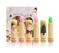 3pcs Lip Balm Set, mini bâton de Noël pour femmes, baume à lèvres teinté hydratant pour lèvres sèches, cadeaux de Noël, kit de soins des lèvres pour femmes et hommes (1 Set)
