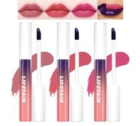 3PCS Lip Stain Peel Off, Rouge a Levre Peel Off Lip Stain, Lip Tint Peel Off Lip Gloss, Crayon à Lèvres Imperméable, Matte Tattoo Peel Off Lip Liner, Rouge à Lèvres Longue Tenue Hautement Pigmenté