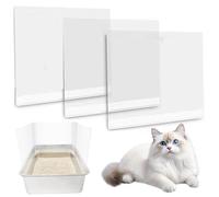 3pcs Litter Box Guard Guard, Bouclier de litière de Chat épaissis pour Animaux Compagnie Transparent, Gardien démarchage Facile pour Le Plateau Pipi Ouvert, Seulement Couverture