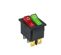 3pcs/lot 31 * 25mm RED/GREEN Lamp Light DPST 6PIN Snap-in ON/OFF Position Snap Boat Rocker Switch 16A/250V Copper NWPNLXEA
