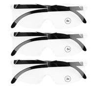 3Pcs Lunette Loupe de Lecture Grossissante 300%, 500% et 800%, Anti Lumière Bleue, Loupe pour Bijoutier, Artisanat, TR90, Porte-Lunette Idéale pour Seniors, Réparations Montres, Couture